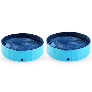 color _verano pvc portátil piscina de mascotas plegable lavabo perros gatos niños piscina de baño (b)