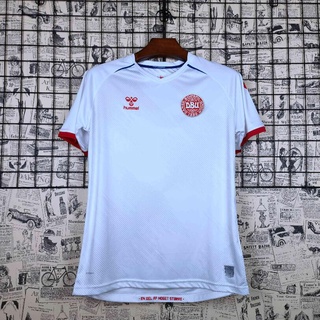 2021-22 Dinamarca, selección nacional, camiseta blanca de visitante