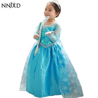 nnjxd bebé niñas princesa anna elsa cosplay disfraz frozen vestido