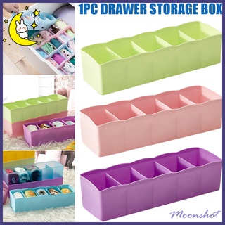Plastic Storage Box Drawer Organizer Socks Underwear Ties Cell Sorting Box With Five Compartments