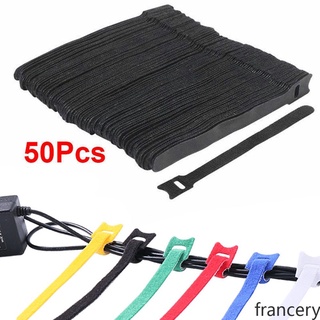 [50pcs reutilizables cables organizador] [multifunción de nylon correas de cable lazos] [audífono y usb cargador cable enrollador de alambre] francery (1)