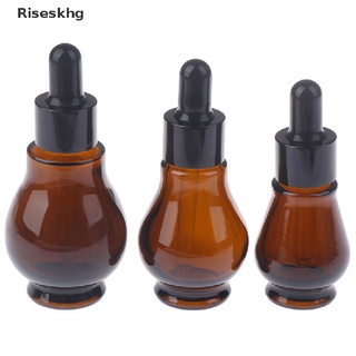riseskhg 10/20/30 ml botellas vacías de cristal marrón con pipeta para aceite esencial *venta caliente (9)