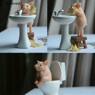 [fre] decoración del hogar jardín miniatura animales figuritas escritorio lindo cerdo figura juguetes regalo 463cl