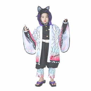 ¡grande! 4.4 Demon Slayer Kimetsu No Yaiba Cosplay disfraz de ropa infantil niños Tanjirou Nezuko rendimiento fiesta disfraz (8)