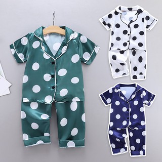 ruiaike niño niña niño Polkadot ropa de dormir blusa de manga corta + pantalones pijamas conjunto pijama ropa de dormir de 1-6 años