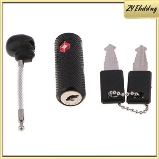 TSA Approved Luggage Locks with Keys for Bags Flexible Ultra Secure Black