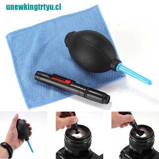 GTRYU 3 in 1 Lens Cleaning Cleaner Dust Pen Blower Cloth Kit For DSLR VCR Camera