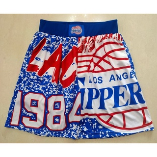 [2 Estilos] Pantalones Cortos NBA Los Angeles Clippers 2021 MN series Bolsillos Laterales Azules Y Otros De Baloncesto