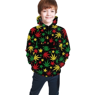 Rasta Reggae Rastafarian marihuana personalizada niños jersey con capucha moda 3D gráfico juventud sudadera con capucha única sudaderas para niños niñas