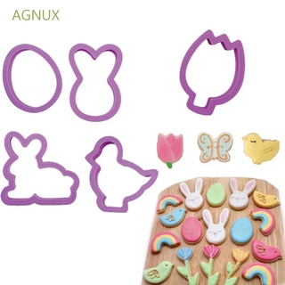 AGNUX 5pcs/Set Cake Mold Pastry Baking Tools Kit Cookie Cutter Easter Day Kitchen Animal Sugarcraft Dough Cartoon Biscuit Cutters