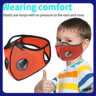 my- mascarilla facial reutilizable para niños, ajustable, protección contra el polvo, cubierta de la boca, válvulas de respiración para correr, ciclismo, deportes al aire libre