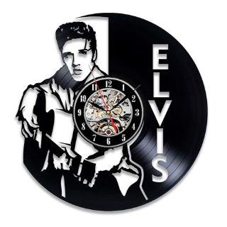 Vintage vinilo Record reloj de pared diseño moderno el rey de Rock Elvis Presley vinilo relojes música tema reloj de pared decoración del hogar