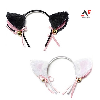 am diadema de orejas de zorro de gato de dibujos animados con arco de campana para disfraz de fiesta de cosplay de anime