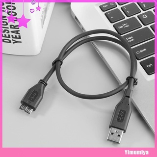 (Yimumiya) Cable adaptador macho de 0.5 m USB3.0 tipo A macho A USB3.0 Micro B macho para disco duro