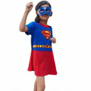 Disfraces para niñas SUPERGIRL vestido puede ser máscara/superhéroe SUPERMAN SUPERGIRL vestido