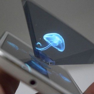 holograma proyector pirámide plegable pantalla universal 3d para teléfono inteligente