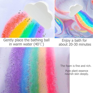 ❀ifashion1❀Cloud Rainbow Bath Salt Ball Essential Oil Effervescent Bubble Bath Bombs (4)