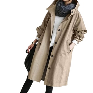 Casual abrigo cortavientos para las mujeres frontal hebilla diseño sudaderas con puño elástico de la mitad de la longitud de la chamarra (9)