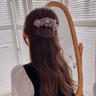 Women Flower Hairpins Tray Hair Ball Head / Elegant Anti-slip Hair Lazy Man Ball Head Hair Curler Artifact / Korean Simple Hair Binding Fashion Hair Accessories / Wedding Bridal Braided Hair Headdress (5)
