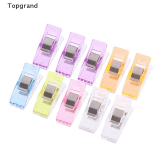 Topgrand 10Pcs Sewing Multicolor Plastic Clip Fabric Clamps Patchwork Craft Clothing Clip .
