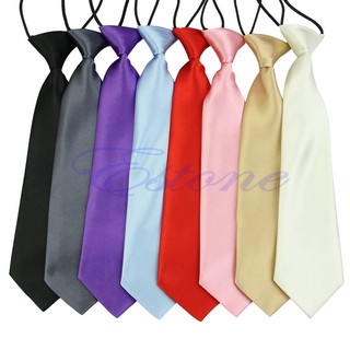 school boy kid color sólido elástico corbata corbata bebé boda fiesta mancha corbata (8)