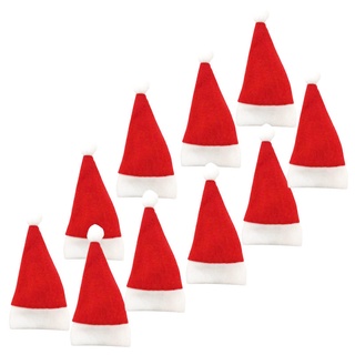 10Pcs/Set 12cm Length Christmas Hat Santa Novelty Hat Kids Christmas Decorations For New Year Home Santa Claus Gift Party Supplies