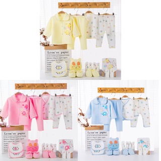 Os [READY STOCK] 18pcs Newborn Baby Set Girl Boy Clothes Cotton Warm Infant Suit Outfits Pant Bib