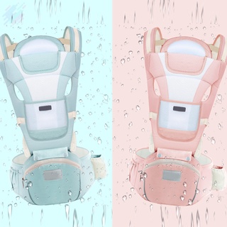 Porta asiento de cadera para bebé ergonómico taburete de cintura 3 en 1 frente frente bebé envoltura de cabestrillo con malla de aire para recién nacido
