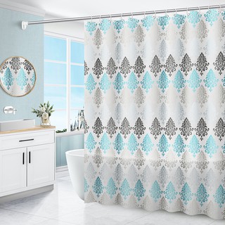 cortinas de ducha impermeables para baño decoración del hogar de poliéster tela cortinas de ducha patrón geométrico pvea cortinas de ducha (1)