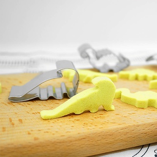 Yoo 6 pzs molde para galletas de dinosaurios de acero inoxidable caliente para hornear galletas cortador de galletas (8)