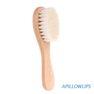 APILLOWLIPS Wooden Handle Brush Baby Hairbrush Newborn Hair Brush Infant Comb Head Massager
