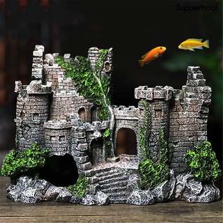 sp acuario resina artificial rockery mini castillo casa adorno decoración paisajismo