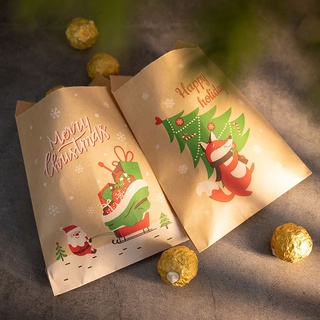 teakk 24sets rojo fox navidad kraft bolsas de papel galletas bolsas de regalo bolsas de navidad pegatinas de fiesta favor caramelo bolsa de nieve bolsa de embalaje galletas bolsa (6)