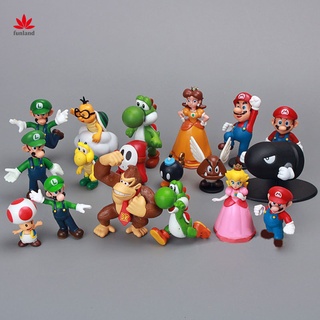 18 Unids/Lote Mini Super Mario Figuras Bros Yoshi Daisy Princesa PVC De Acción Juguetes Modelo De Juguete Regalo Para Niños