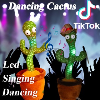 Tiktok Hot Dancing Cactus 120 canciones eléctricas luminosas sacudiendo juguete musical de peluche muñeca divertida regalo de cumpleaños