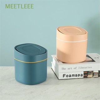 MEETLEEE Office Dustbin Bed Mini Trash Can Table Cleaning Tool Desk Home Press/Multicolor