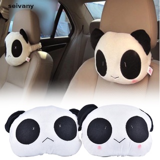 [seivany] 1pc Cute Car Neck Panda Pillow Headrest Neck Rest Support Cushion Neck Pillow (1)