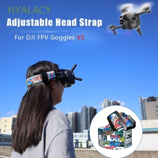 hyalacy ajustable reemplazo diadema almohadilla de protección para dji fpv gafas v2 correa de cabeza drone accesorios duraderos con agujero de batería graffiti color banda elástica