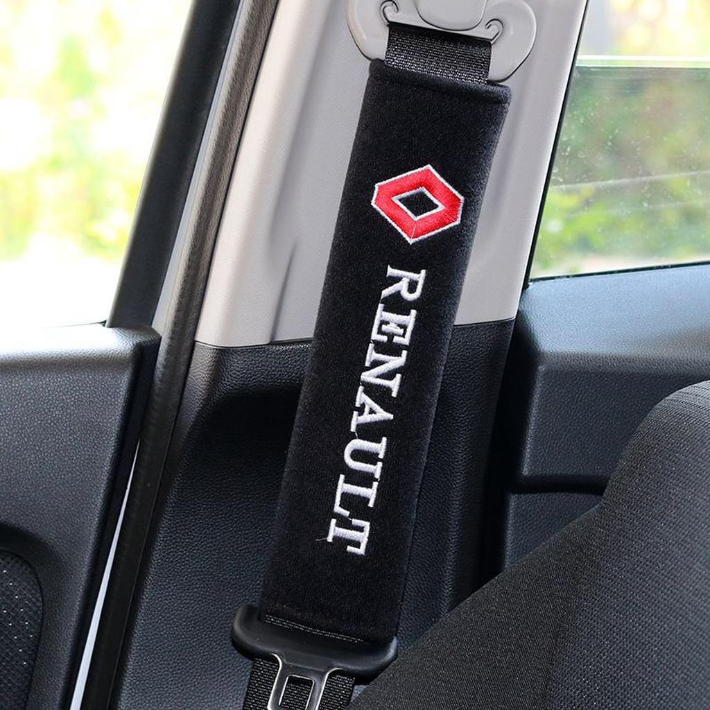 2 piezas Renault emblema de coche de algodón asientos cinturones almohadilla de hombro coche seguridad cinturón cubierta