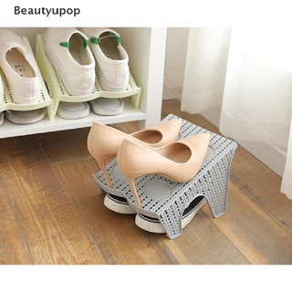 [beautyupop] ranuras para zapatos de doble capa de plástico para ahorrar espacio, soporte para zapatos, organizador de almacenamiento caliente