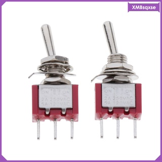 2pcs 3 Pin Mini Toggle Switch SPDT ON-ON 5A 120VAC 2A 250VAC High Quality