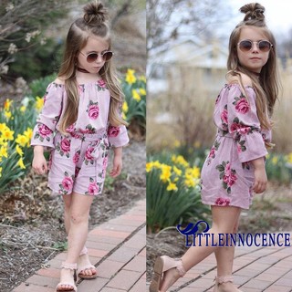 1LC-Casual princesa bebé niña mameluco Floral mono Sunsuit ropa de verano