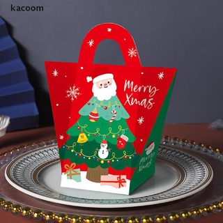 Kacoom 5pcs Bolsa De Regalo De Navidad De Papel Rojo Para Galletas De Caramelo Caja De Paking CL (6)
