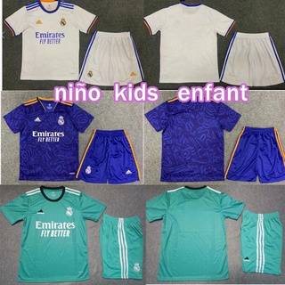 Camiseta De Fútbol Real Madrid Para Niños BENZEMA2021 22 HAZARD ASENSIO CASEMIRO ALABA VINI JR . ISCO Home Football shirt Kit
