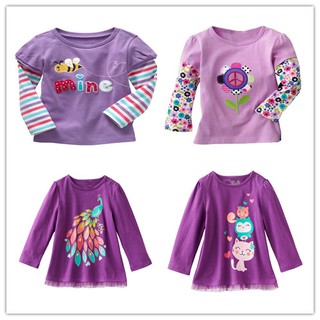 bebé niñas niños niño manga larga púrpura camisetas (1)