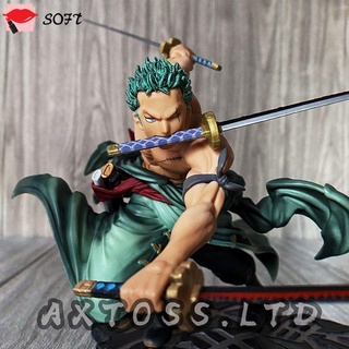 Softness 18cm Mini figuras de regalo Anime juguete Zoro figura de acción nuevo Zoro Asura tres mil mundo una pieza tres espada corriente
