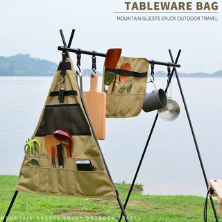 eyour al aire libre camping picnic bolsa de almacenamiento barbacoa vajilla colgante cubiertos organizador