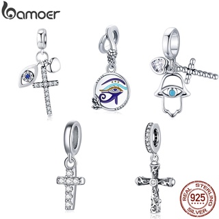 Bamoer Cross And Eye Series 100% Sterling Silver 925 Pendant Fit Bracelet DIY Fashion Accessories BSC496