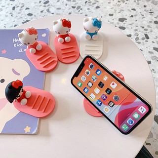 Listo Stock Sentado Sanrio Hello Kitty Melody De Dibujos Animados Teléfono Soporte De Silicona Móvil Coche