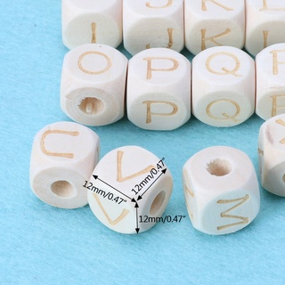 MUT 12mm Baby Teething Wood Letter Beads DIY Crafts Accessories Chew Wooden Beads (5)